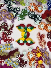 DIY crafts for knitting fabric buttons at home painting Asian silk embroidery do it yourself...