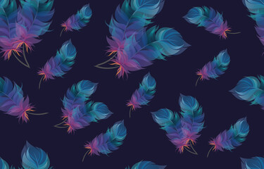 Fototapeta na wymiar colorful feathers pattern