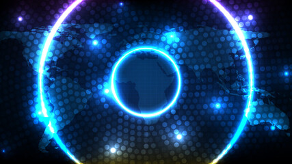 abstract background of blue futuristic technology hud display interface
