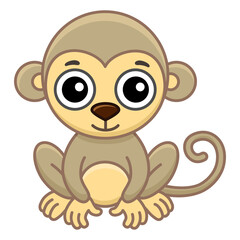 Obraz premium Zoo animal for children coloring book. Funny monkey in a cartoon style. Trace the dots and color the picture