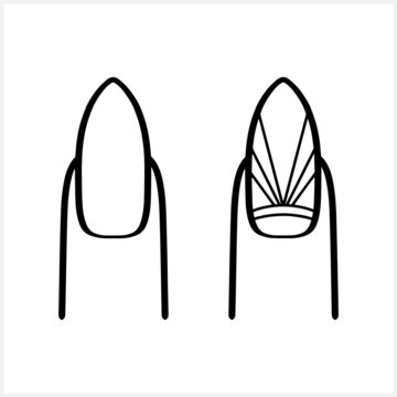 Women finger with nail set cipart isolated on white. Sketch vector stock illustration. EPS 10