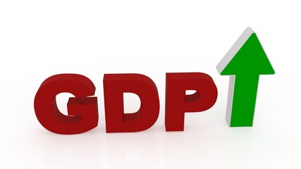 3d illustration gdp business inflation cocept
