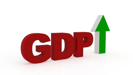 3d illustration gdp business inflation cocept

