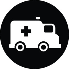 Ambulance icon, Medical symbol. Ambulance emergency vehicle icon.