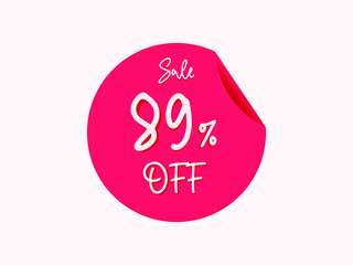89 percent off sticker, 89% off sale of special offers