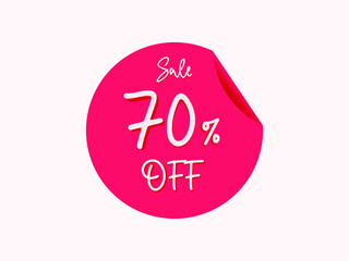 70 percent off sticker, 70% off sale of special offers