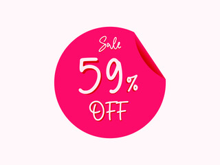 59 percent off sticker, 59% off sale of special offers