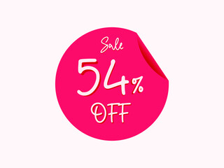 54 percent off sticker, 54% off sale of special offers