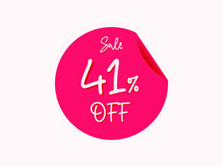 41 percent off sticker, 41% off sale of special offers