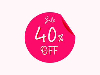 40 percent off sticker, 40% off sale of special offers