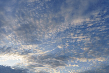 The atmosphere of sky and clouds dispersed as sun rose in morning