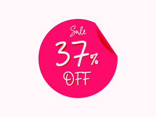 37 percent off sticker, 37% off sale of special offers