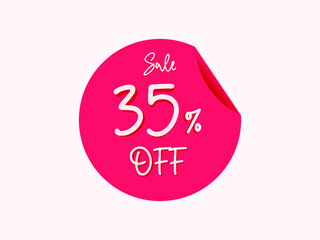 35 percent off sticker, 35% off sale of special offers