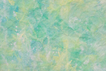 abstract green and yellow  painted background texture