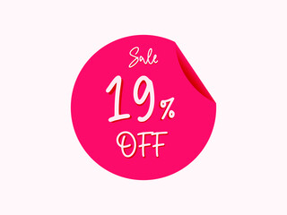 19 percent off sticker, 19% off sale of special offers
