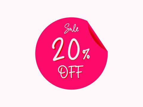 20 percent off sticker, 20% off sale of special offers