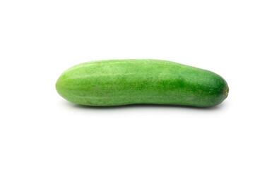 Fresh organic green cucumber on isolated white background