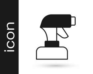 Black Paint spray gun icon isolated on white background. Vector