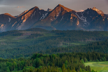 Sunset at High Tatra Mountains in Poland
