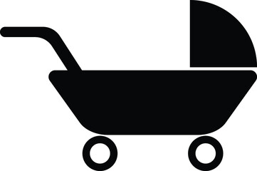 Simple baby carriage icon