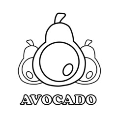 avocado fruit coloring page. healthy food coloring page for children