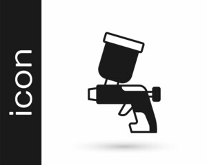 Black Paint spray gun icon isolated on white background. Vector