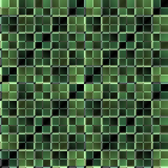 Seamless geometric pattern. Green checkered background. Mosaic.