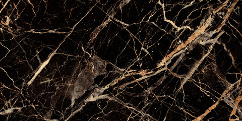 Black marble with golden veins, Emperador marbel texture with high resolution, The luxury of polished limestone background. Modern glossy portoro backdrop, Italian breccia granite slab ceramic tile.