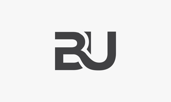 BU letter logo connected concept isolated on white background.