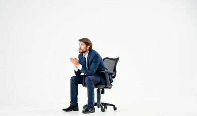 business man in chair job manager office career