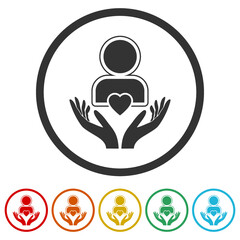 Social care ring icon isolated on white background