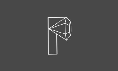 the letter P diamond logo with a creative, simple and modern concept