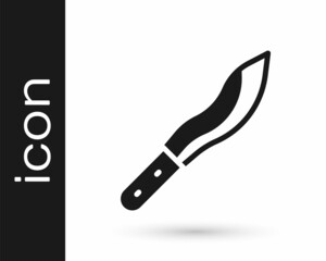 Black Machete or big knife icon isolated on white background. Vector