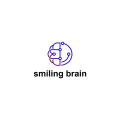 illustration vector graphic of smiling brain 