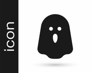 Black Ghost icon isolated on white background. Happy Halloween party. Vector
