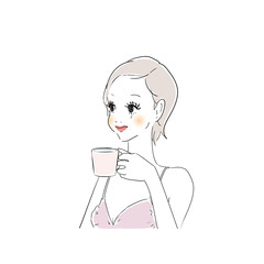 歯磨きをする女性　口をゆすぐ