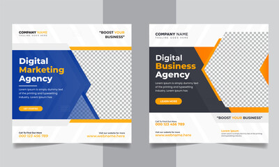 Digital Marketing agency Social Media Post Square Web Banner Template Template