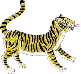 Vector illustration of oriental tiger, zodiac