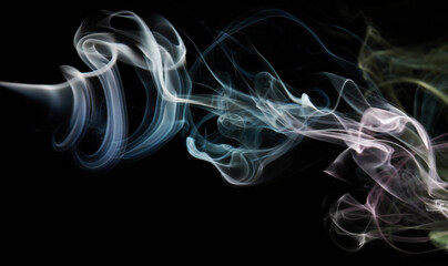 Fototapeta na wymiar Blue swirls smoke shape