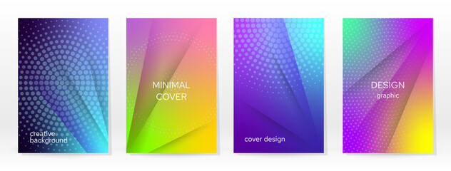 Minimal Poster. Pastel Soft. Rainbow Gradient Set.