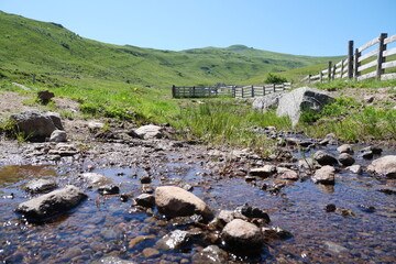 ruisseau de montagne au pied du Plomb du Cantal, Auvergne