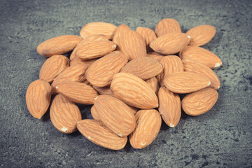 Almonds as source vitamins and minerals. Healthy eating
