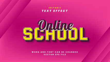 Online school editable text effect 3d style