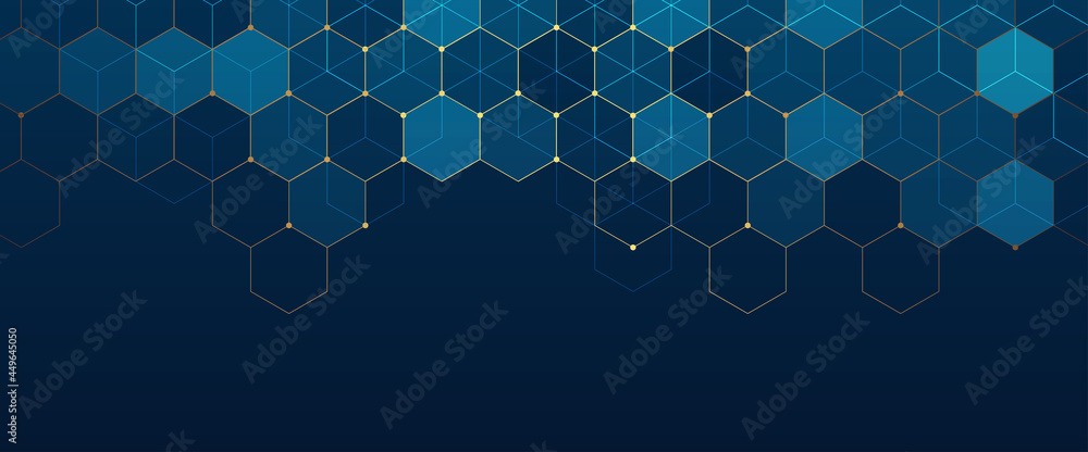 Poster abstract cube hexagon shape pattern background