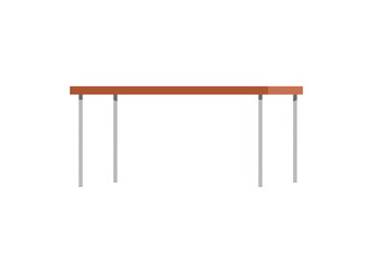 Office desk or business table with four legs for working, interior decoration design, isolated on white background with clipping path. Flat style.