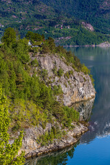 Fototapeta na wymiar Songdal fjord coast