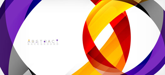 Color circle shapes, minimal geometric background. Trendy dynamic composition. Vector Illustration For Wallpaper, Banner, Background, Landing Page