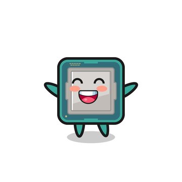happy baby processor cartoon character