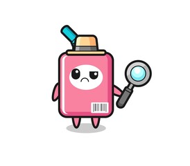 the mascot of cute milk box as a detective