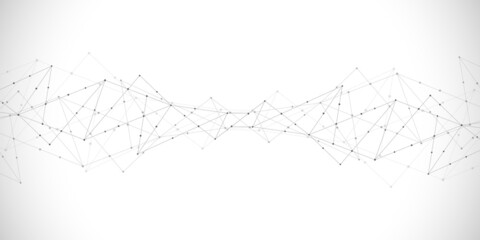 Abstract low poly background with connecting the dots and lines. Networking concept, internet connection and global communication